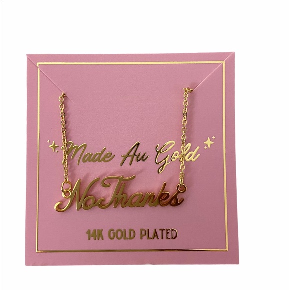 Jewelry - Sale No Thanks 14K Gold Plated Necklace